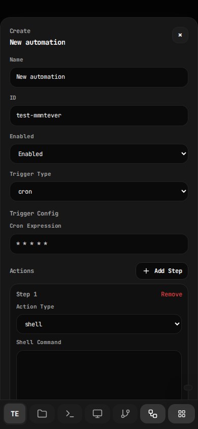 Automations stay in the same workspace.