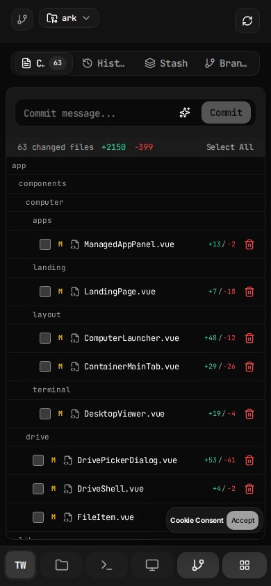 Review changes in the same computer.