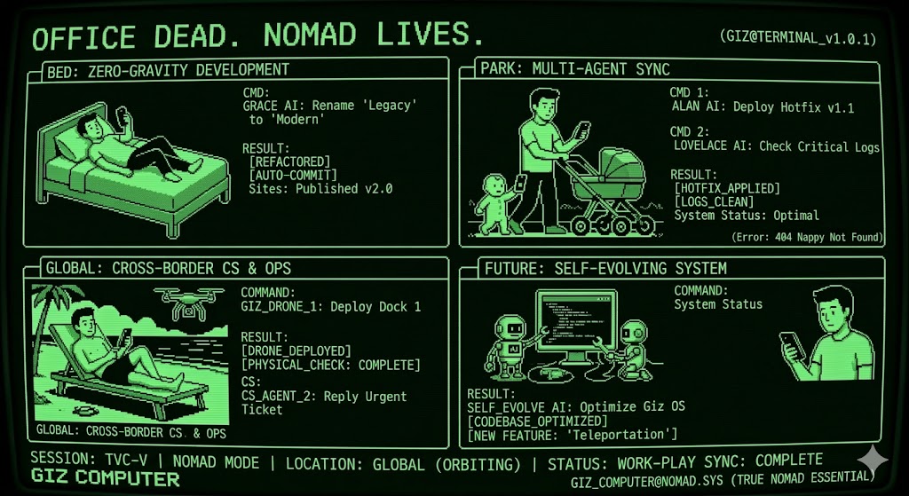 Running development, operations, and support from a phone with Giz Computer