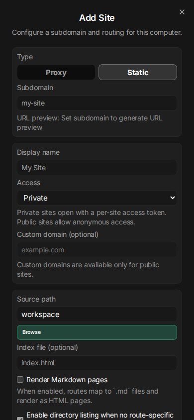 Publishing stays configurable end to end.