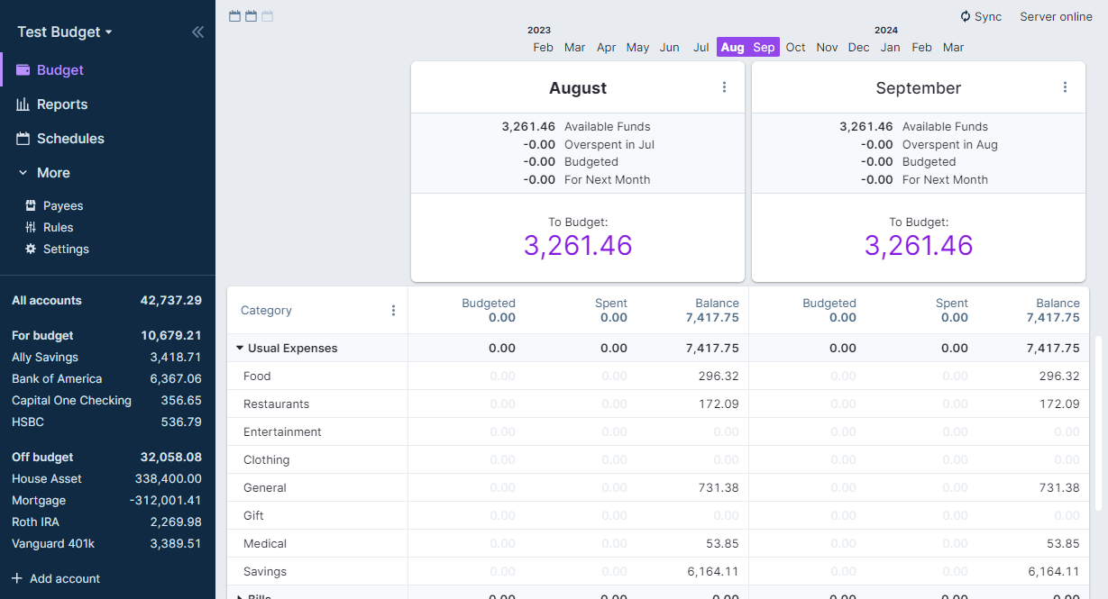 Actual Budget screenshot