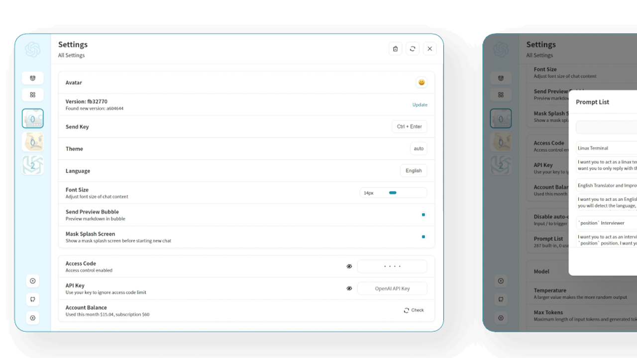 ChatGPT Next Web screenshot