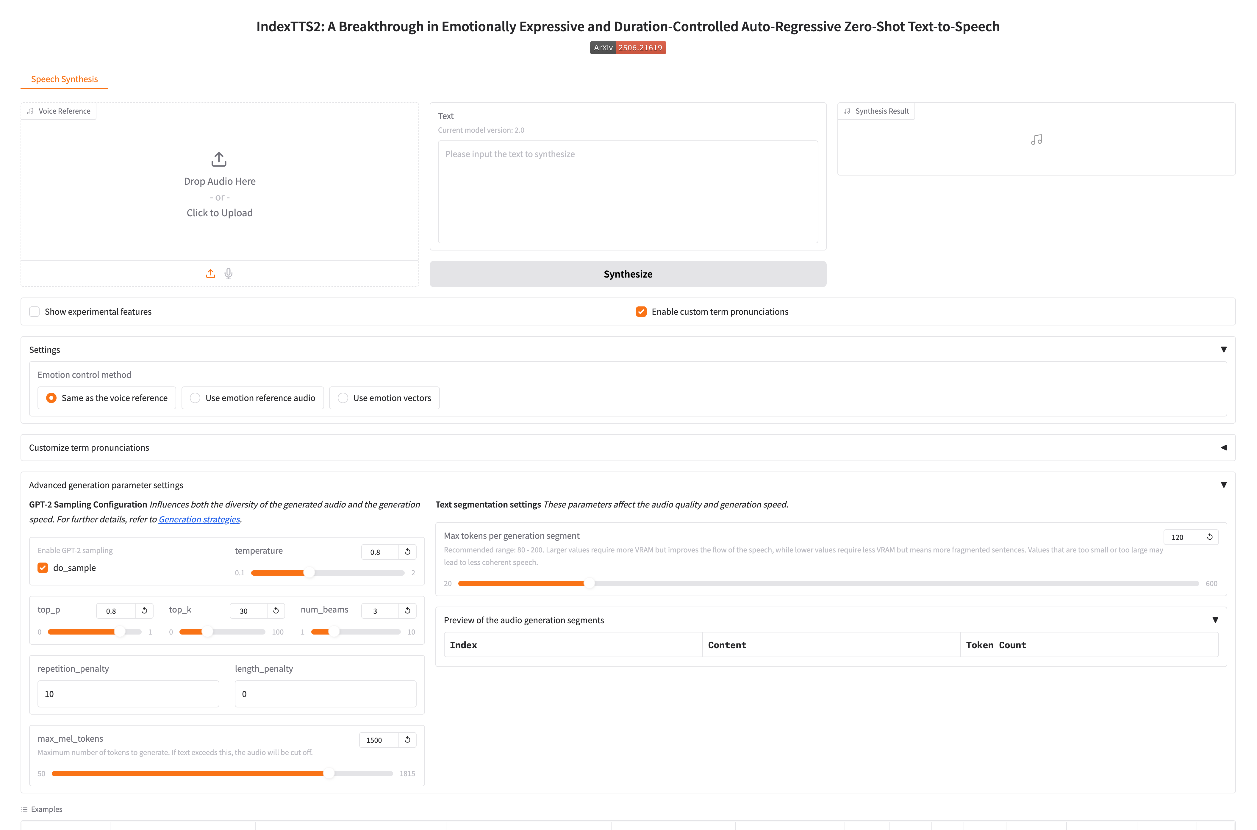 Index-TTS screenshot