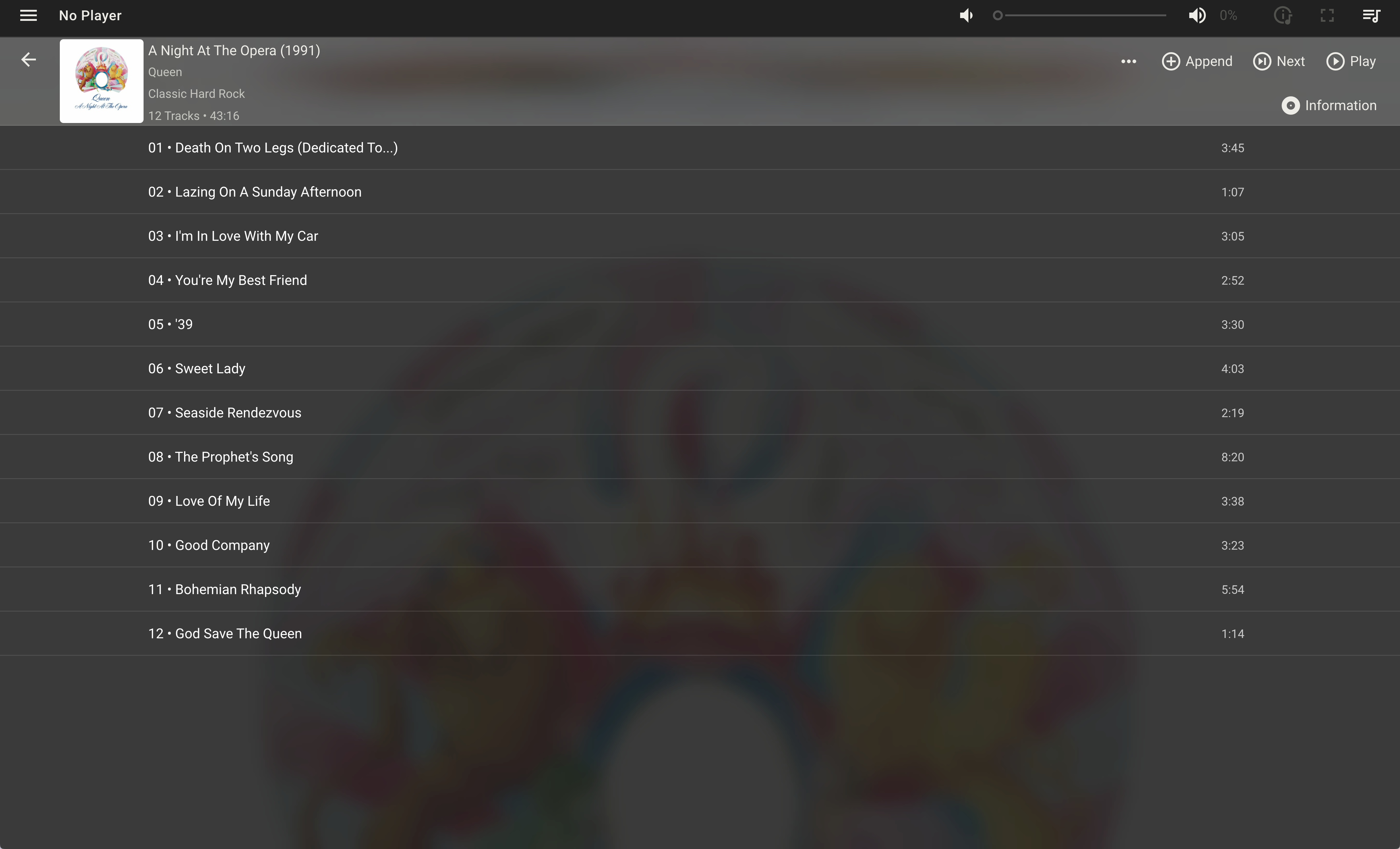LyrionMusicServer screenshot
