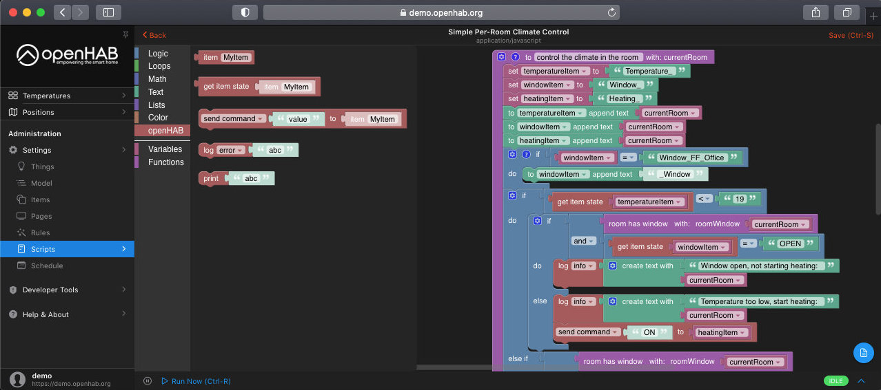 OpenHAB screenshot