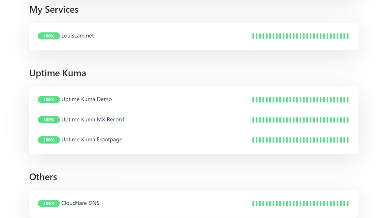 Uptime Kuma screenshot