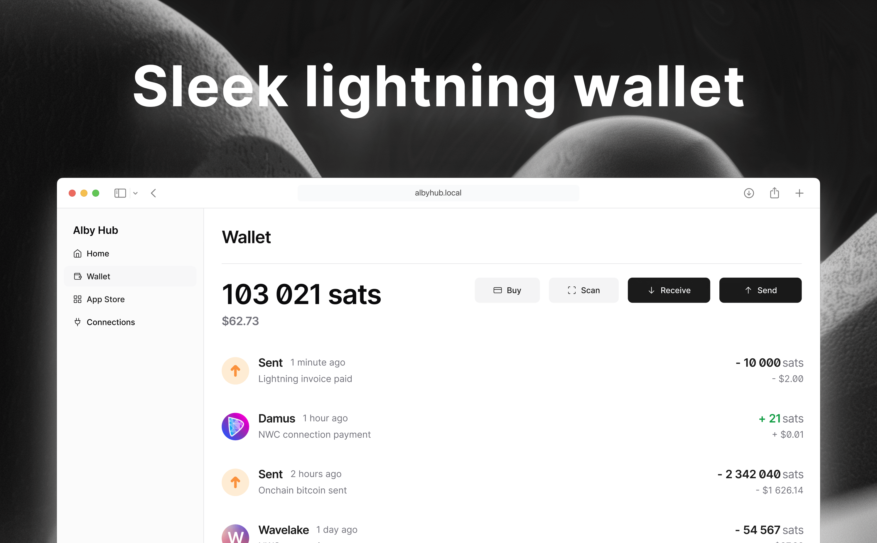 Alby Hub with phoenixd screenshot